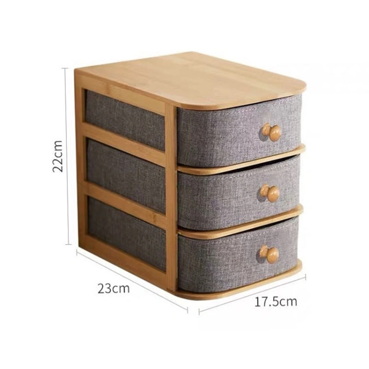 Bamboo Fabric Desktop Storage Organizer - 图片 4