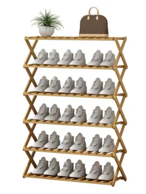 Easy Bamboo Foldable Shoe Rack