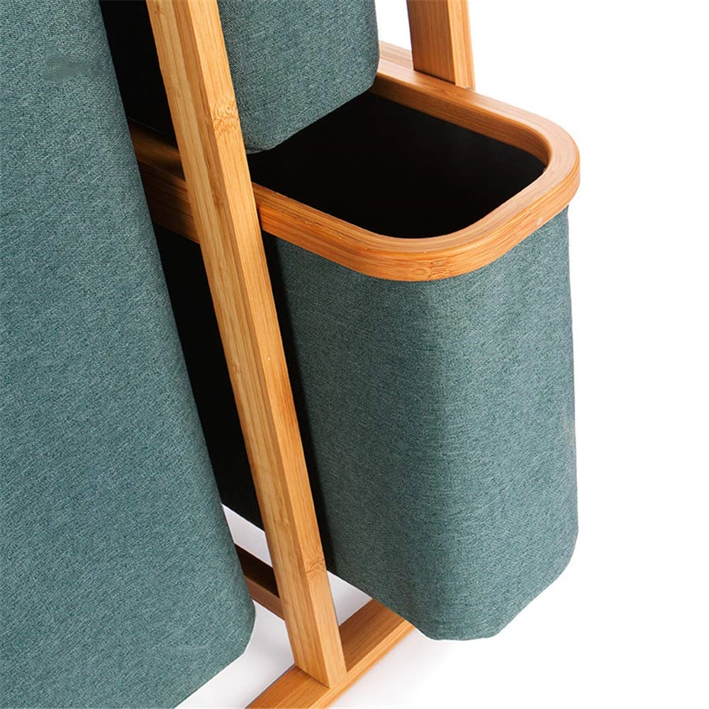 High-End Waterproof Bathroom Bamboo Washing Basket Wholesale - 图片 4