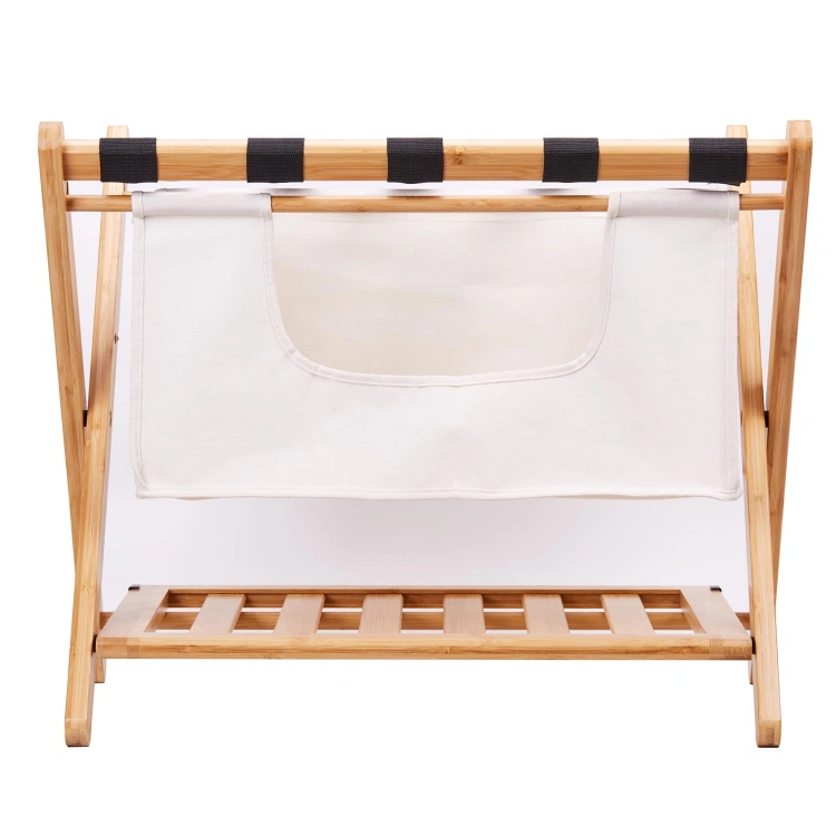 Bamboo Foldable Luggage Rack - 图片 2