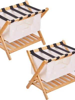 Bamboo Foldable Luggage Rack
