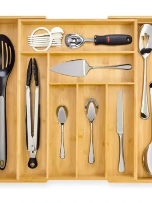 Bamboo Expandable Cutlery Tray