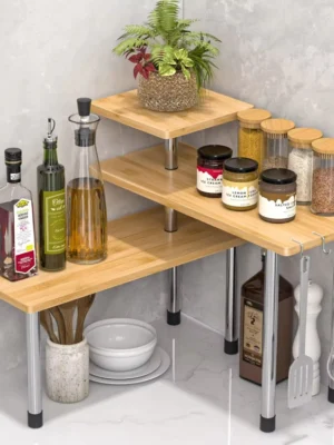 3 Tier Bamboo Spice Rack Organizer