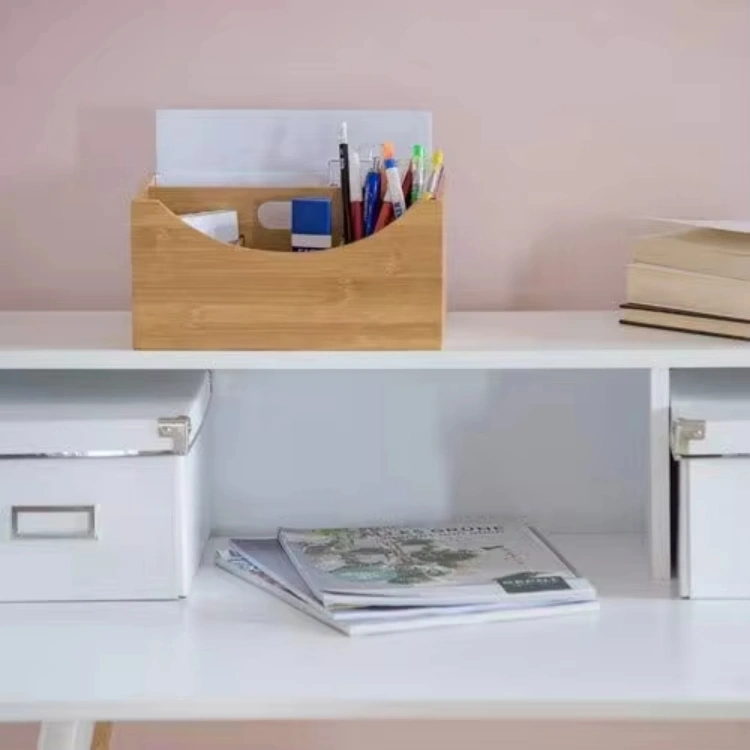 Bamboo Desk Organizer With Handle - 图片 5