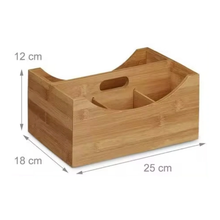 Bamboo Desk Organizer With Handle - 图片 4
