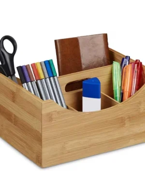 Bamboo Desk Organizer With Handle