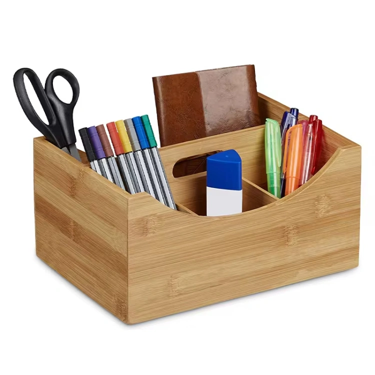 Bamboo Desk Organizer With Handle