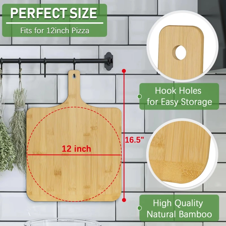 Bamboo Pizza Peel Rack - 图片 6