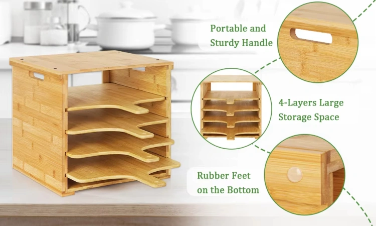Bamboo Pizza Peel Rack - 图片 3