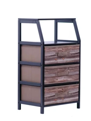 Bamboo Fabric Bedside Drawers