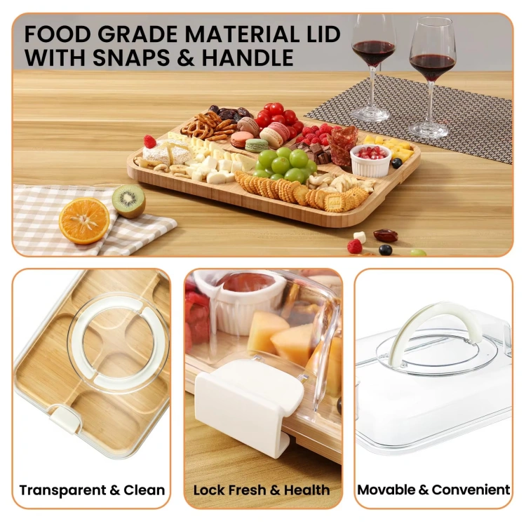 Bamboo Cheese Cracker Tray - 图片 4