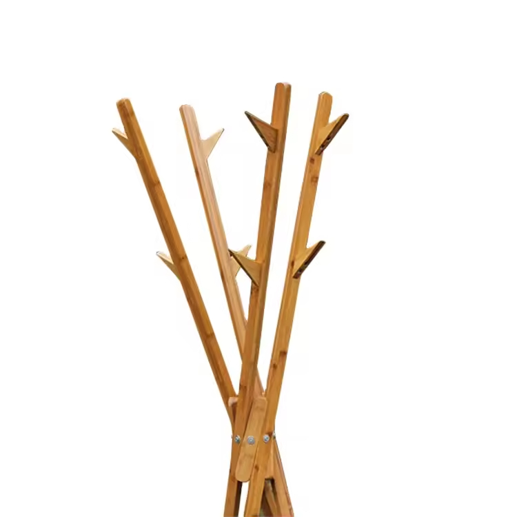 Bamboo and Wood Coat Rack - 图片 2