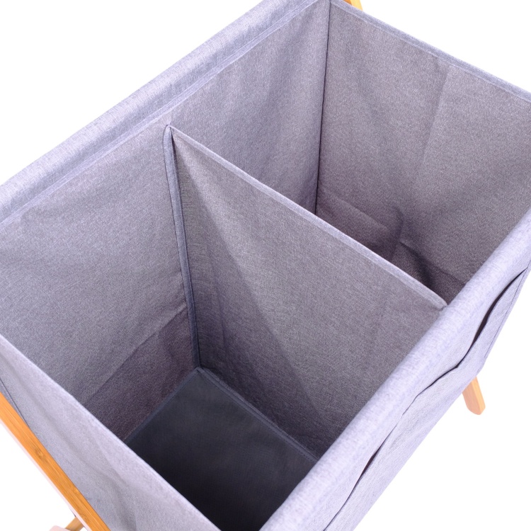 Bamboo Double Laundry Hamper - 图片 2