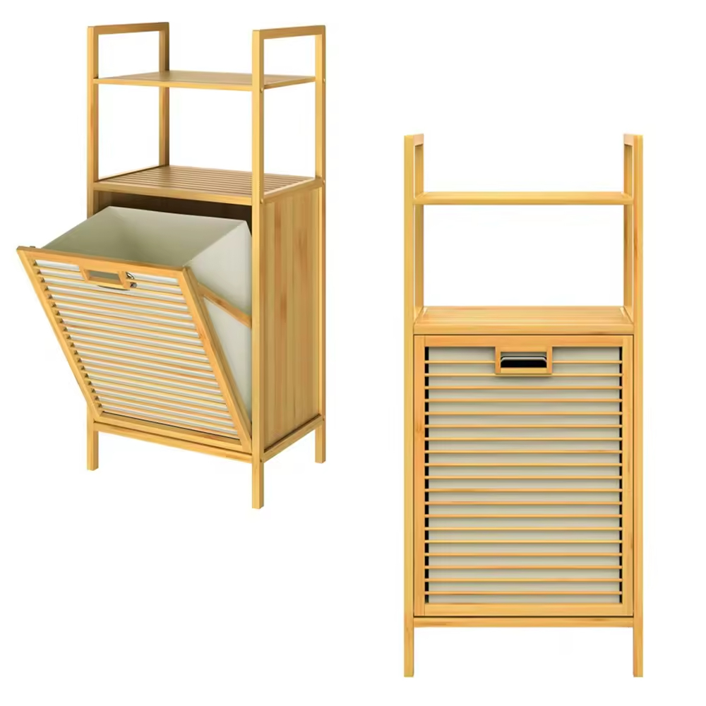 Bamboo Laundry Basket With Lid - 图片 2