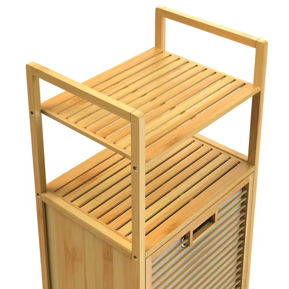 Bamboo Laundry Basket With Lid - 图片 3