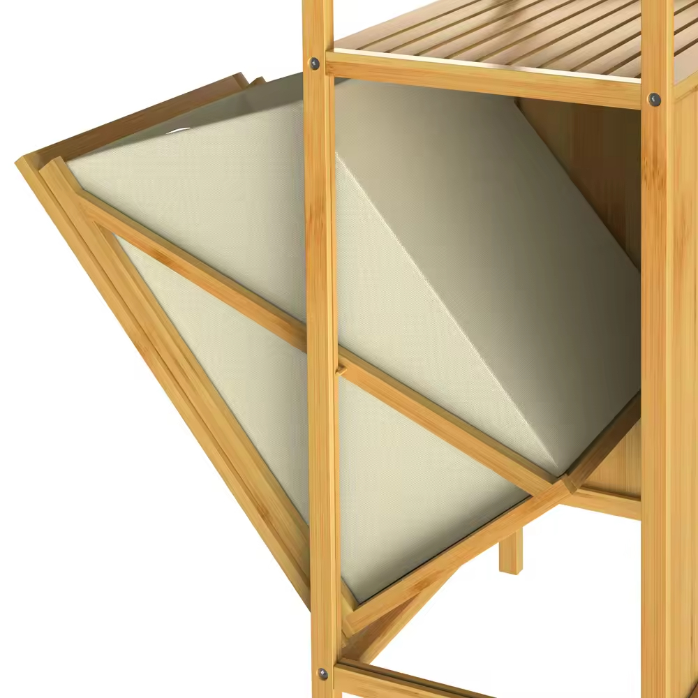 Bamboo Laundry Basket With Lid - 图片 4