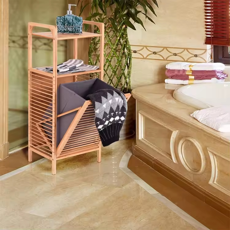 Bamboo Laundry Basket With Lid - 图片 6