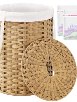 Woven Laundry Basket With Lid